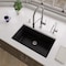 Alfi Brand Black Matte 30" x 18" Fireclay Undermount / Drop In Fireclay Kitchen Sink AB3018UD-BM - alternate 9